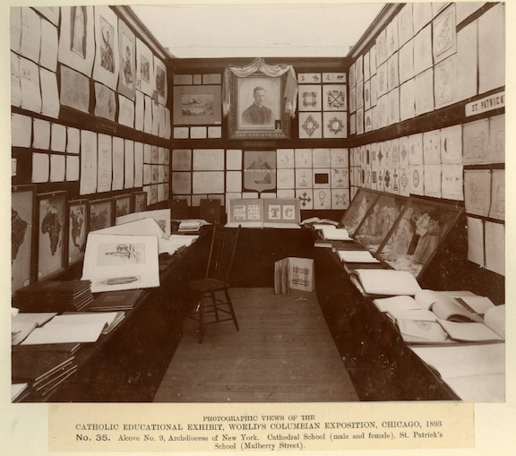 Alcove in the Catholic Educational Exhibition. From collection of Catholic University.